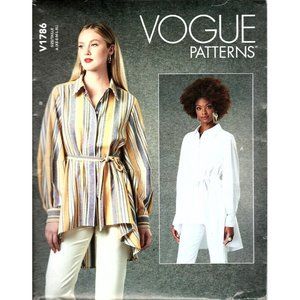 Vogue V1786 Misses XS to XL Tunic Top and Belt Uncut Sewing Pattern